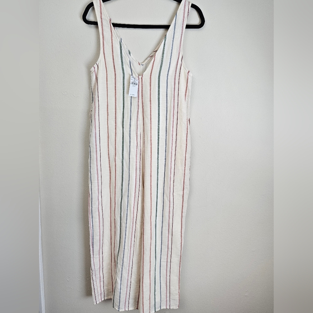 American Eagle Outfitters Striped Jumpsuit - White with Multicolor Stripes - Picture 4 of 10